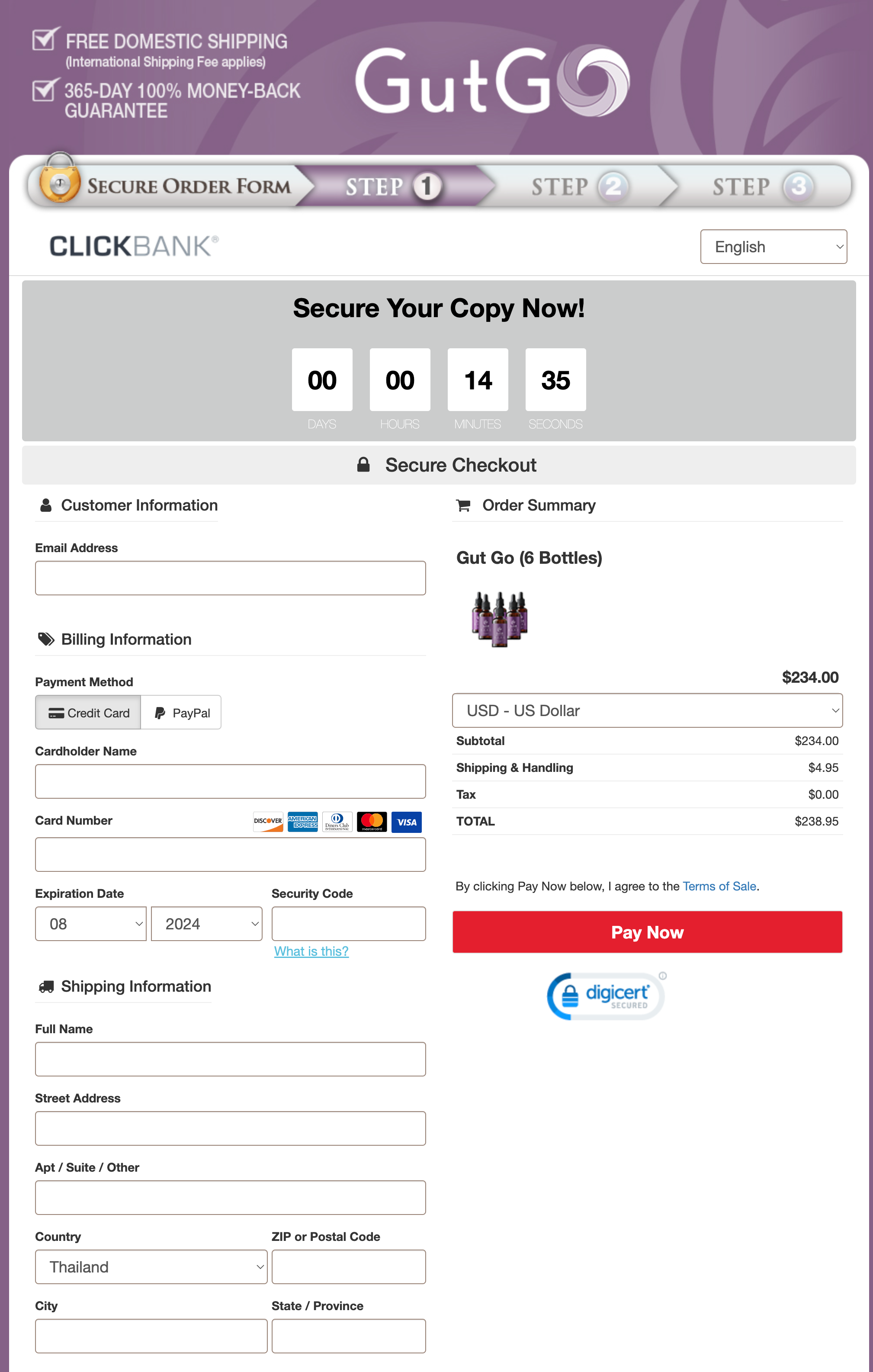 GutGo Official Website Secure Order Page